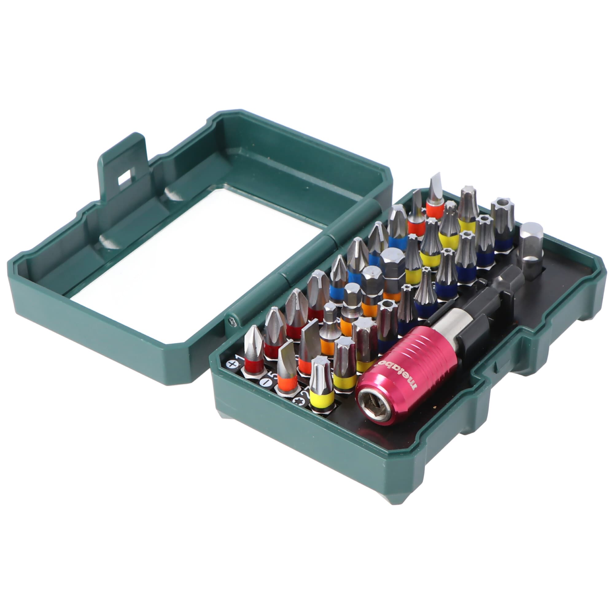 Coffret d'embouts Metabo d'origine, jeu d'embouts "SP", 32 pièces 6.26700 avec adaptateur magnétique à changement rapide et