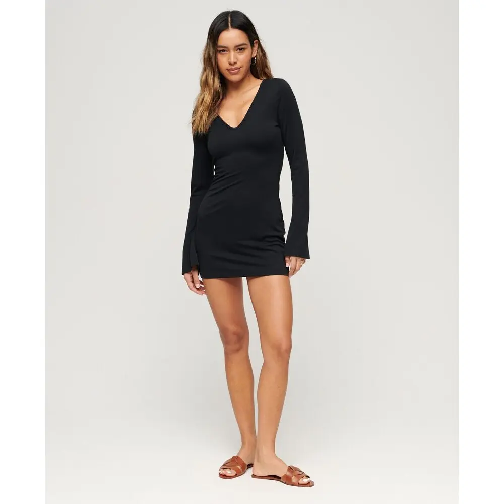 Robe courte moulante à manches évasées femme Superdry