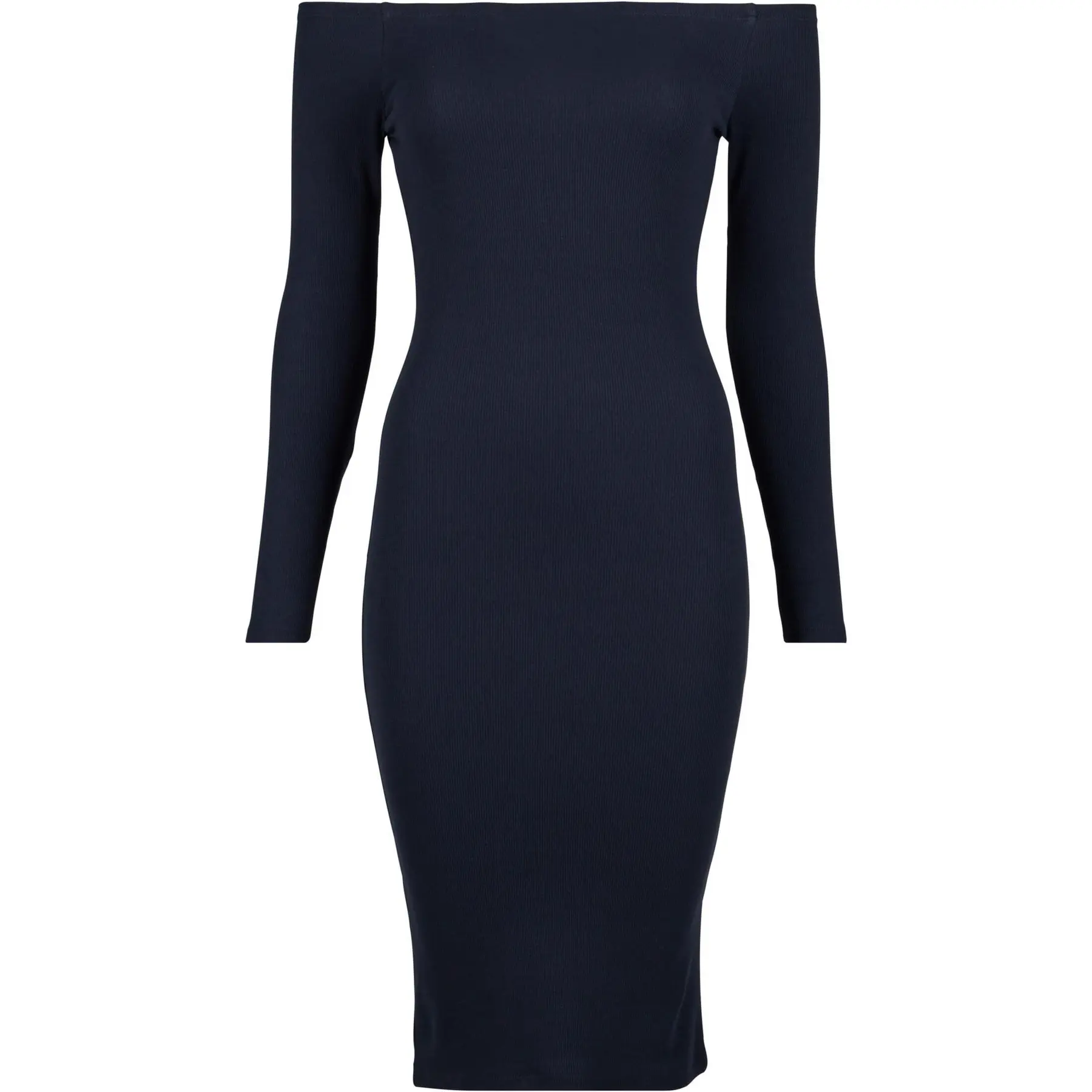 Robe côtelée à manches longues et épaules dénudées femme Urban Classics