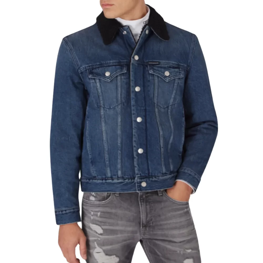 Veste Calvin Klein Foundation sherpa Homme Bleu
