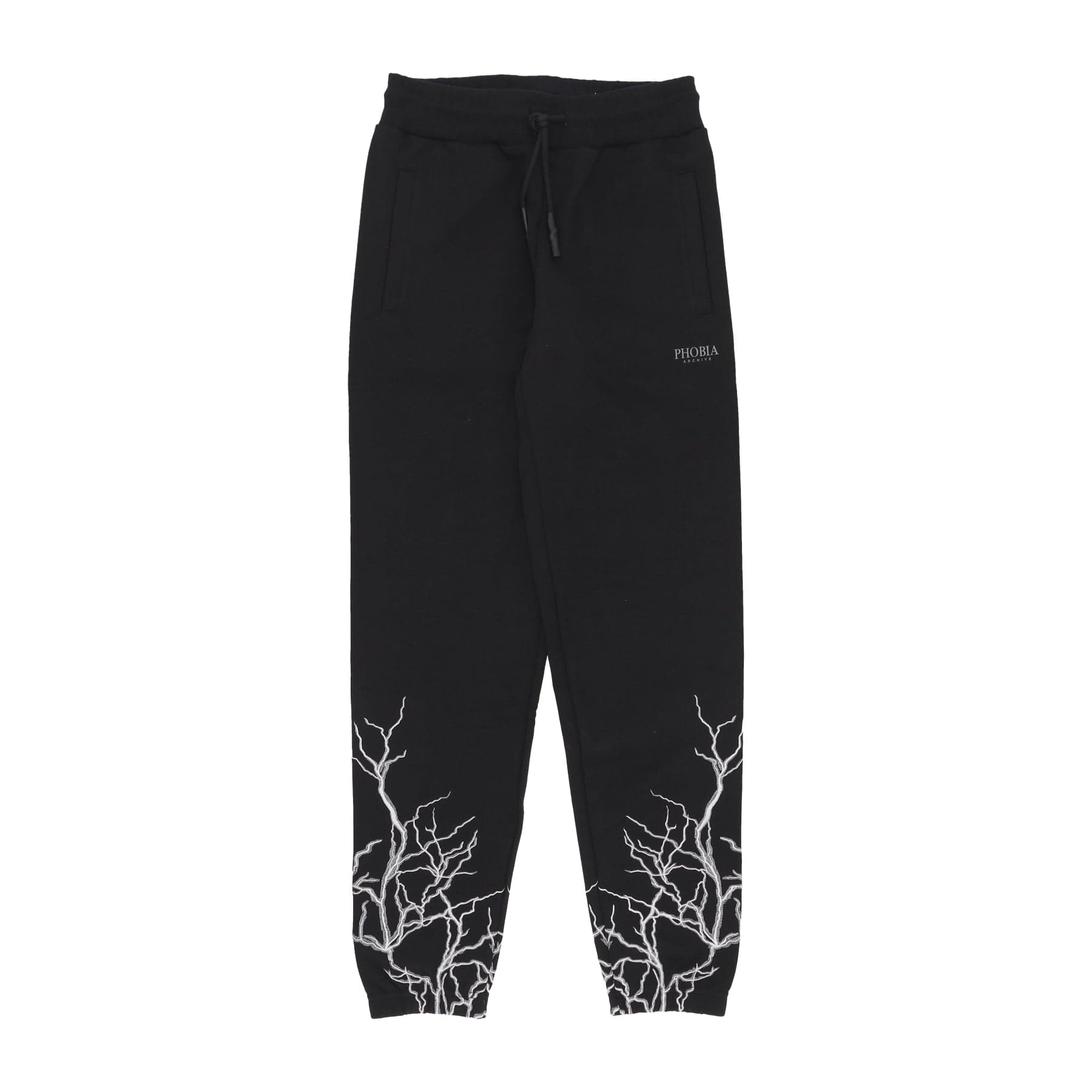 Pantalon de survetement leger pour hommes, pantalon brode Lightning noir/gris