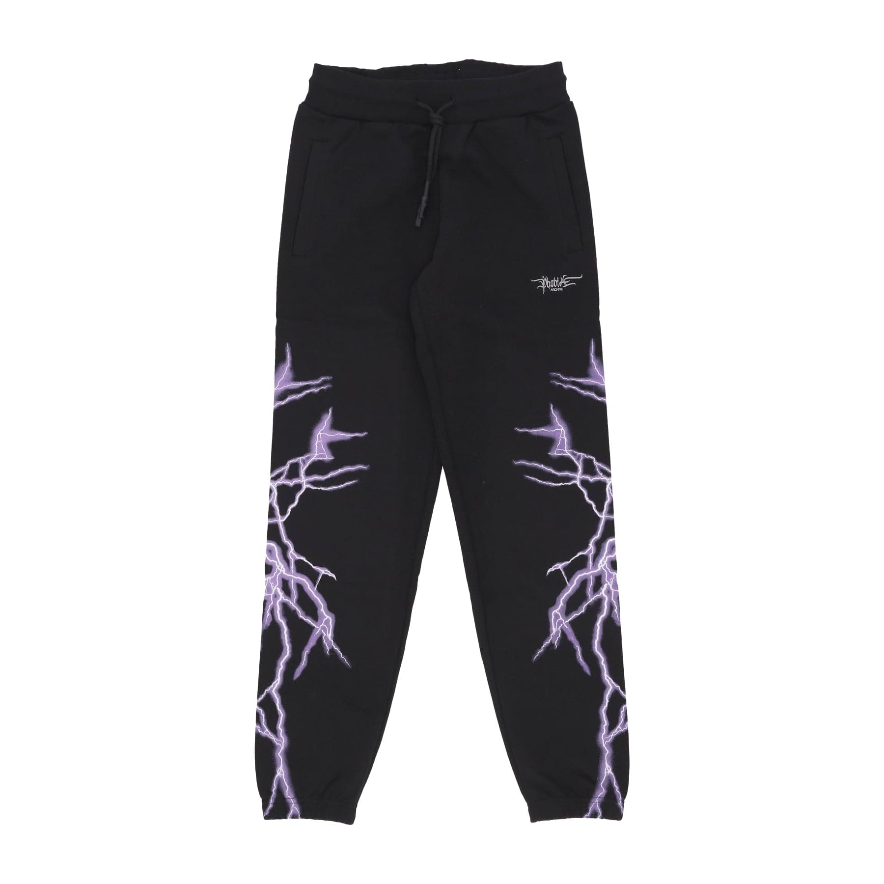 Pantalon De Survetement Leger Homme Pantalon Imprime Eclair Lateral Noir/violet