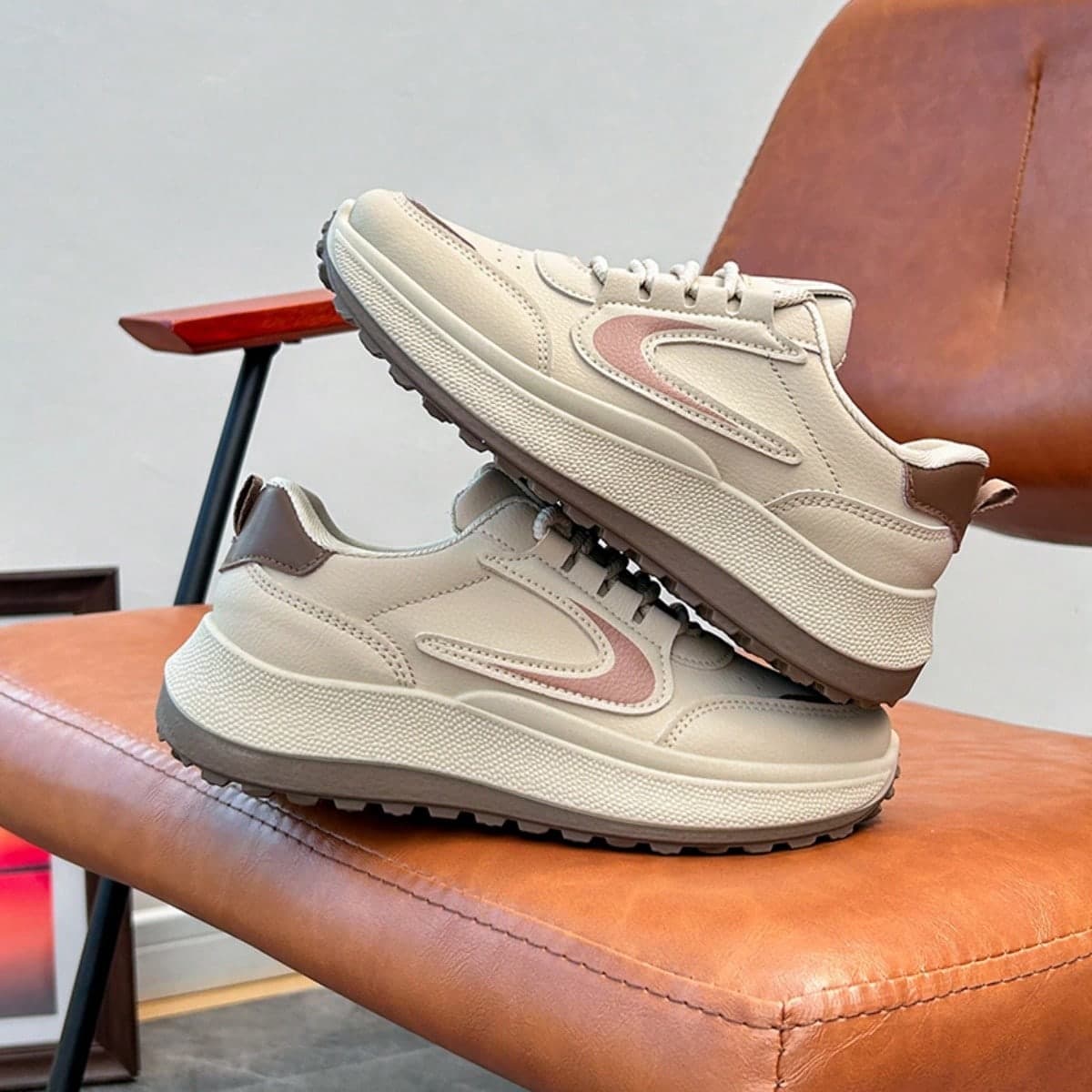 Baskets Agan à semelle épaisse de style sportif décontracté à la mode printemps et automne pour femmes, nouvelles chaussures de sport tendance de