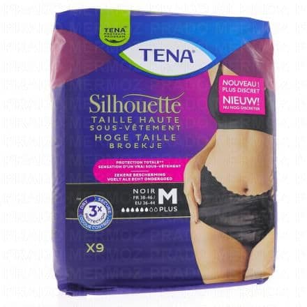 TENA Silhouette Plus Noir Taille Haute M x9